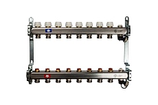 Коллектор из нержавеющей стали без расходомеров, с клапаном выпуска воздуха и сливом STOUT 8 выходов SMS-0932-000008