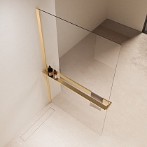 Душевая перегородка Vincea Walk-In VSW-1HR110CLG 110x200 матовое золото, прозрачное