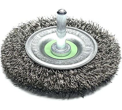 Щетка дисковая гофрированная Lessmann Д75x10, ROF 0.30 мм, хвостовик 6мм 410135
