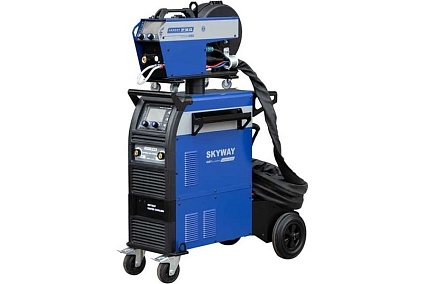 Сварочный полуавтомат Aurora SKYWAY 550 SYNERGIC (2 LCD) + выносной подающий, 10 м, водяное охлаждение 36182