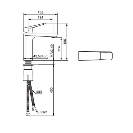 Смеситель для раковины Damixa Merkur 400210300 черный