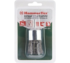Кордщетка венчик Flex 207-211 (28 мм; d6; стальная витая проволока) Hammer 62126