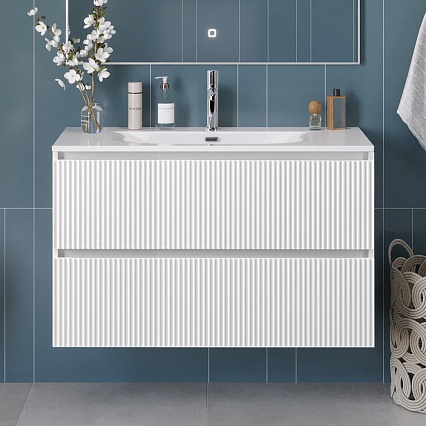 Тумба с раковиной BelBagno Uno 100 см Bianco Opaco