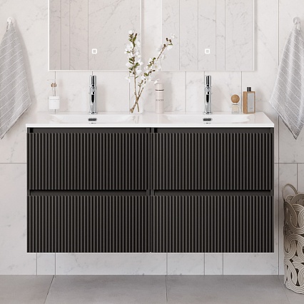 Тумба с раковиной BelBagno Uno 120 см, 4 ящика, Темно-серый матовый