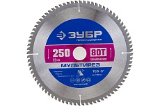 Диск пильный по алюминию Мультирез (250x32 мм; 80T) Зубр 36907-250-32-80_z01