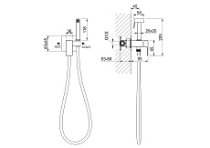 Смеситель Aquatek Либра AQ1022CR с гигиеническим душем, хром