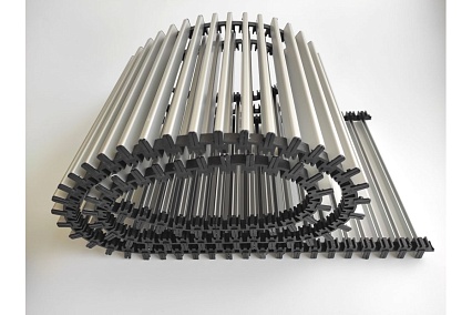 Внутрипольный конвектор KVZ с вентилятором с решеткой KVZ-Vent-230-80-2200-4V-UA/RRA-230-2200-A