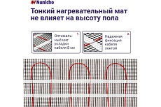 Электрический теплый пол Nunicho 1 м2, 200 Вт/м2 двужильный экранированный 1413401