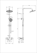 Душевая стойка Wonzon&Woghand Inn 4 WW-B3047-A-MW термостат, белый матовый