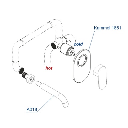 Смеситель для раковины WasserKRAFT Kammel A18583 хром