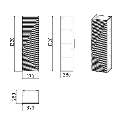 Шкаф пенал Grossman Блисс 35 см графит матовый 303546