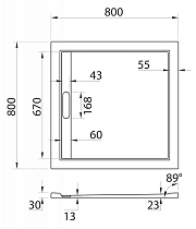 Поддон для душа Cezares TRAY-AS-A-80-30-W 80x80 из мрамора, белый