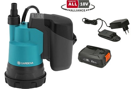 Аккумуляторный дренажный насос для чистой воды Gardena 14600-20.000.00