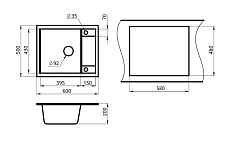 Кухонная мойка Granula GR-6002 60 см базальт