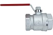 Шаровой кран Giacomini R250D 1 1/2", внутренняя/внутренняя, ручка-рычаг красный, хромированный R250X007