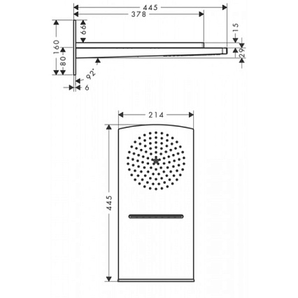 Верхний душ Hansgrohe Raindance Rainfall 180 Air 2jet 28433000