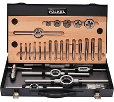 Набор метчиков и плашек VOLKEL UNC 1/4-1/2 HSS-G 27 предметов V48050