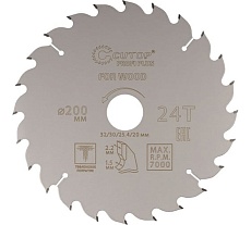 Диск пильный с тефлоновым покрытием по дереву Profi plus 200x1.5/2.2x32/30/25.4/20 мм, 24Т CUTOP 75-20024Т