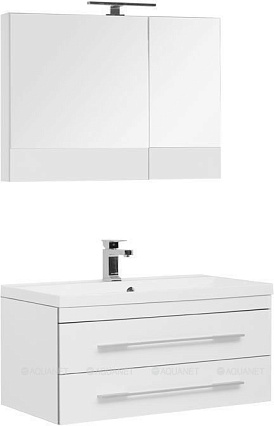 Мебель для ванной Aquanet Верона 90 см подвесная, белый