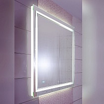 Зеркало Бриклаер Эстель-2 60 см с подсветкой, на взмах руки, часы 4627125414282