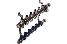 Коллекторная группа ELSEN 1&quot;, 6 контуров, размер отвода-3/4&quot;, нержавеющая сталь EMi02.06