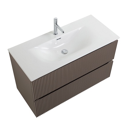 Тумба с раковиной BelBagno Uno 100 см Бежевый матовый