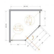 Душевой уголок Cezares Eco ECO-O-P-1-90-P-NERO 90x90 рифленый, черный