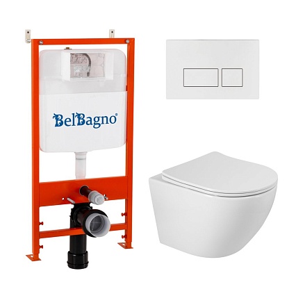 Подвесной унитаз BelBagno Sfera-R BB046CHR/SC/BB026/BB042BL комплект 3 в 1