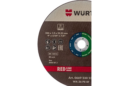 Диск отрезной по нержавеющей стали BO22,23-D230MM (230х22.2х1.9 мм) Wurth 0669230231961 25