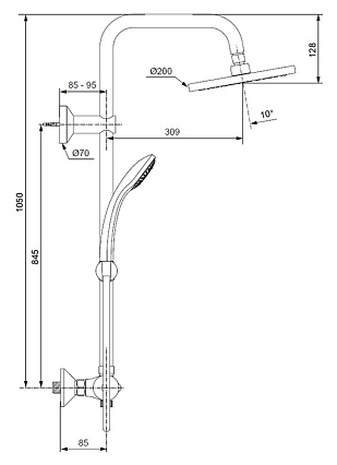 Душевая стойка Ideal Standard Idealrain SoftEco A6037AA с термостатом