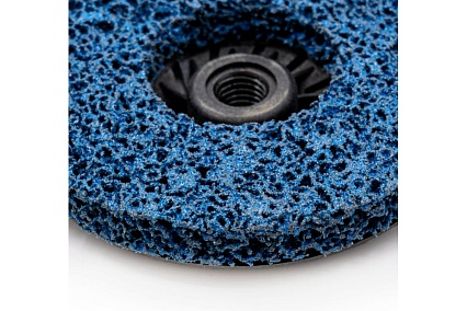 Круг зачистной полимерный (коралловый) голубой, coarse grain (грубый), 125x15 мм, М14 РемоКолор 37-1-419