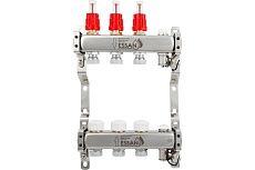 Коллекторная группа Essan GROUP802 нержавейка, 1"x3/4" EK 3 выхода, с расходомерами 180222503-77