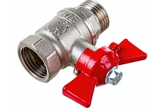 Шаровой кран для воды Valfex OPTIMA 1/2&quot; ВР/НР бабочка, никелированная латунь VF.218.NLB1.012.Bir