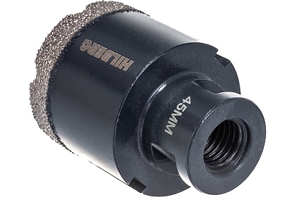 Коронка алмазная по керамике и керамограниту Super Hard (45 мм; M14) Hilberg HH645