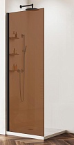 Душевая перегородка Vincea Walk-In VSW-1HWS900GSB 90x200 черный матовый, янтарь