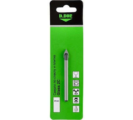 Сверло по стеклу и плитке D.BOR Glass 2C 5х70 мм D-DB-G2C-C-05