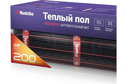 Электрический теплый пол Nunicho 9 м2, 200 Вт/м2 двужильный экранированный 1413409