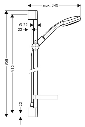 Душевой гарнитур Hansgrohe Croma 100 Vario/Unica C 27771000