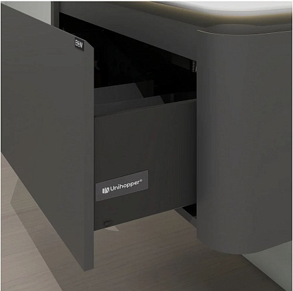 Тумба с раковиной Black&White Universe U935.900 90 см матовый серебристый серый