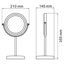 Зеркало косметическое WasserKRAFT K-1003 двухстороннее, увеличительное 