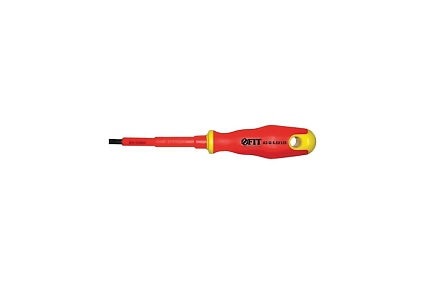 Изолированная отвертка CrV 1000V SL 5.5х125 мм FIT 55898