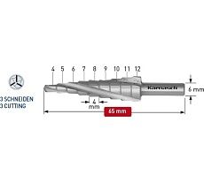 Сверло ступенчатое 4-12 мм Karnasch 21.3004