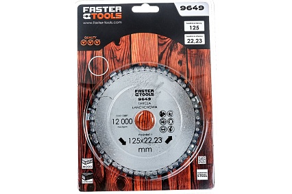 Диск пильный цепной по дереву 125x22.2 мм для УШМ Faster Tools 9649