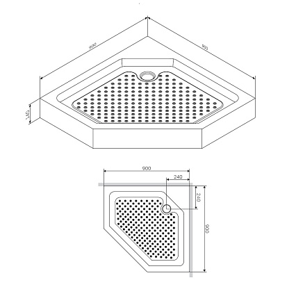 Поддон для душа Am.Pm Skyline DX35WT-405-090MT 90x90 белый