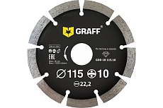 Диск алмазный сегментный по бетону и камню (115х22.23 мм; 10х2 мм) GRAFF GDD 18 115.10