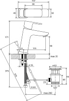 Смеситель для раковины Ravak 10° Free TD F 013.00 X070128, с донным клапаном