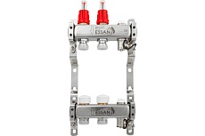 Коллекторная группа Essan GROUP802 нержавейка, 1&quot;x3/4&quot; EK 2 выхода, с расходомерами 180222502-77