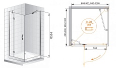 Душевой уголок Cezares BERGAMO-W-A-1-90-C-Cr-L 90x90 прозрачный, L