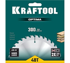 Диск пильный по дереву Kraftool Optima 300x32 мм, 48Т 36951-300-32