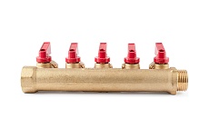 Коллектор с шаровыми кранами PROFACTOR в/н 3/4&quot; х 5 вых 16 цанга PF MVP 266.5